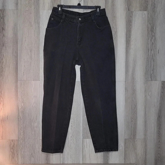Gitano Vintage 90s Black Tapered Leg Denim 5‎ Pocket Jeans Womens Size 14P - Picture 1 of 10